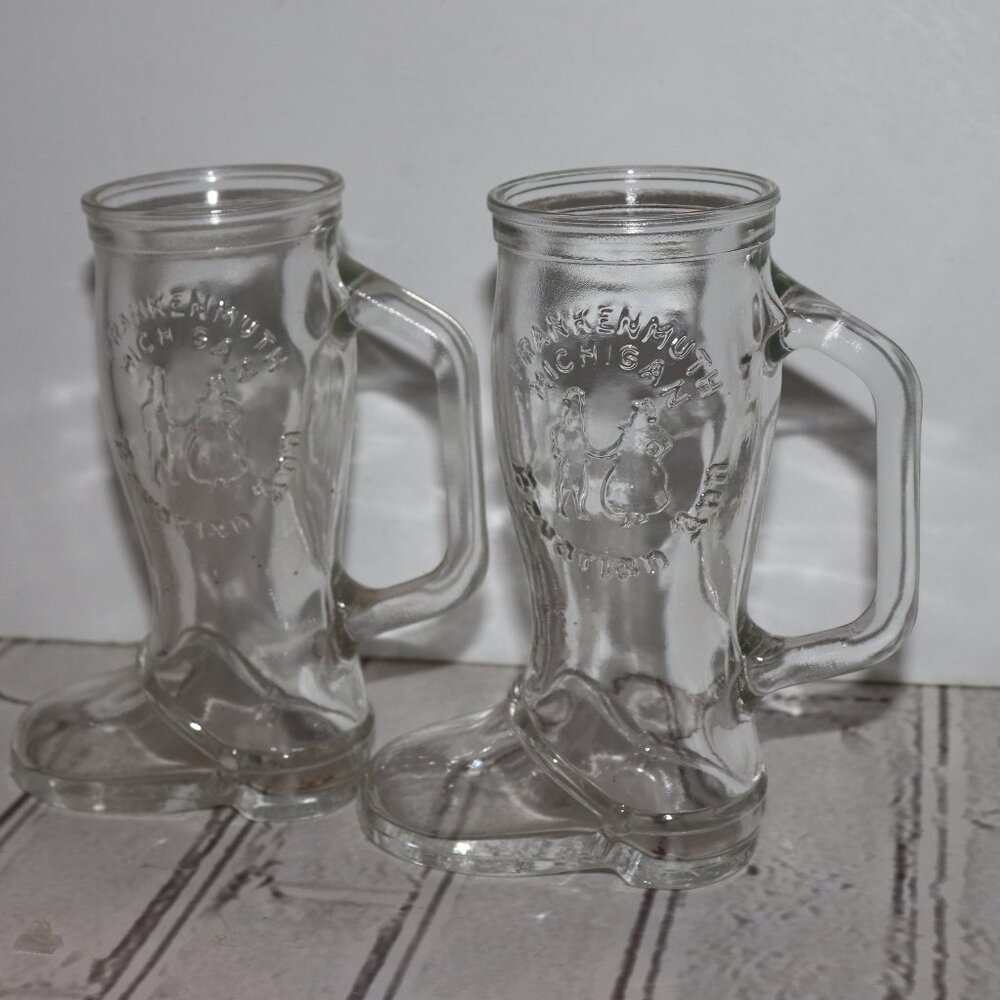 🍺 Vintage Beer Boots · Frankenmuth Bavarian Inn · Set of 2 · 6.5"